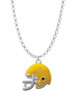 Small Yellow Football Helmet Charm Necklace