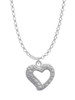 Textured Open Heart Charm Necklace