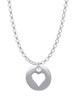 Pebble with Heart Cutout Charm Necklace