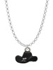 Black Cowboy Hat Charm Necklace