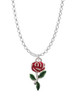Red Rose Flower Charm Necklace