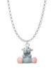 Resin Grey Hippopotamus Honey Charm Necklace
