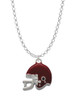 Small Maroon Football Helmet Charm Necklace