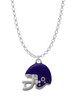 Small Purple Football Helmet Charm Necklace