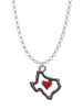 Open Rope Texas with Red Heart Charm Necklace