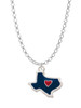 Blue Texas with Red Heart Charm Necklace
