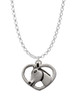 Heart with Horse Head Charm Necklace