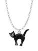Arching Black Cat Charm Necklace