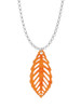 Acrylic Medium Leaf Pearly Orange Charm Necklace