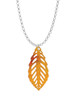Acrylic Medium Leaf Orange Mixed Brown and Yellow Charm Necklace