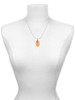 Acrylic Medium Leaf Orange Mixed Brown and Yellow Charm Necklace