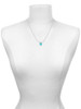 Teal Crystal Heart Charm Necklace