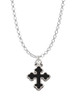 Small Black Enamel Botonee Cross Charm Necklace