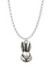 Antiqued Bunny Head Charm Necklace
