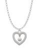 Open heart with Imitation Pearl Drop Charm Necklace