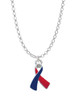 Red & Blue Awareness Ribbon Charm Necklace
