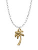 Gold Tone Palm Tree Charm Necklace