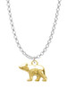 Gold Tone 3-D Bear Charm Necklace