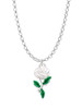 White Rose Flower Charm Necklace