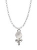 Clear Frosted Baby Rattle Charm Necklace