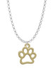 Medium Gold Tone Open Paw Charm Necklace