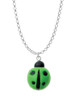 Resin Lime Green Ladybug Love Bug Charm Necklace