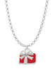Small Red Enamel Present Charm Necklace