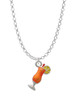 3-D Orange Tropical Drink Charm Necklace