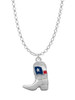Cowboy Boot with Texas Flag Charm Necklace