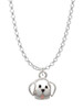 Small Outline Dog Face Charm Necklace