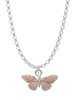 Small Pink Butterfly Charm Necklace