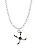 Hockey Sticks with Puck Charm Necklace