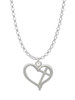 Heart Outline with diagonal Cross Charm Necklace