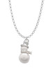 Imitation Pearl Snowman Charm Necklace