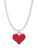 3-D Red Puffy Heart Charm Necklace