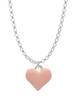 3-D Pink Puffy Heart Charm Necklace