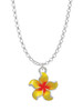 Yellow and Orange Plumeria Flower Charm Necklace