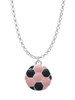 2-D Pink Soccer ball Charm Necklace