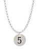 Disc 1/2'' Number - 5 - Charm Necklace