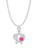 Open Sea Turtle with Hot Pink Plumeria Charm Necklace