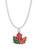 Large Orange Fall Leaf Charm Necklace