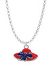 Red Hat With Purple Bow Charm Necklace