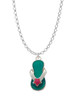 Tropical Blue Flip Flop with Pink Star Charm Necklace