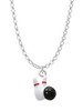 Bowling Pins with Bowling Ball Charm Necklace