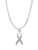 Ribbon with Cross Cutout Charm Necklace