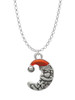 Small Crescent Moon Santa Charm Necklace