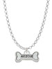 Mini ''Rescue'' Dog Bone Charm Necklace