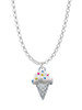 2-D Vanilla Ice Cream Cone with Sprinkles Charm Necklace