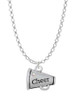 Cheer Megaphone with AB Crystal Charm Necklace