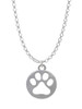 Circle with Cut Out Paw Charm Necklace
